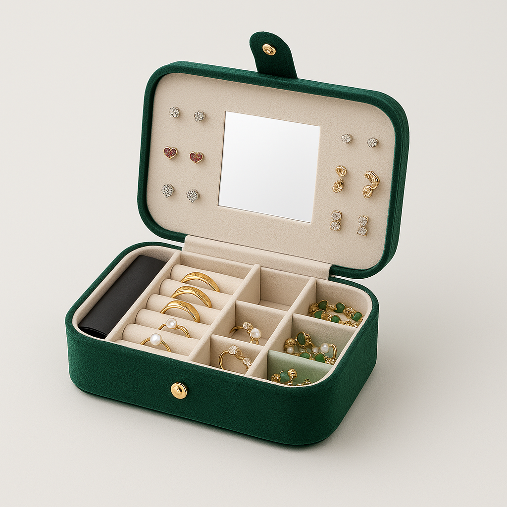 Boite a Bijoux de Voyage avec Miroir