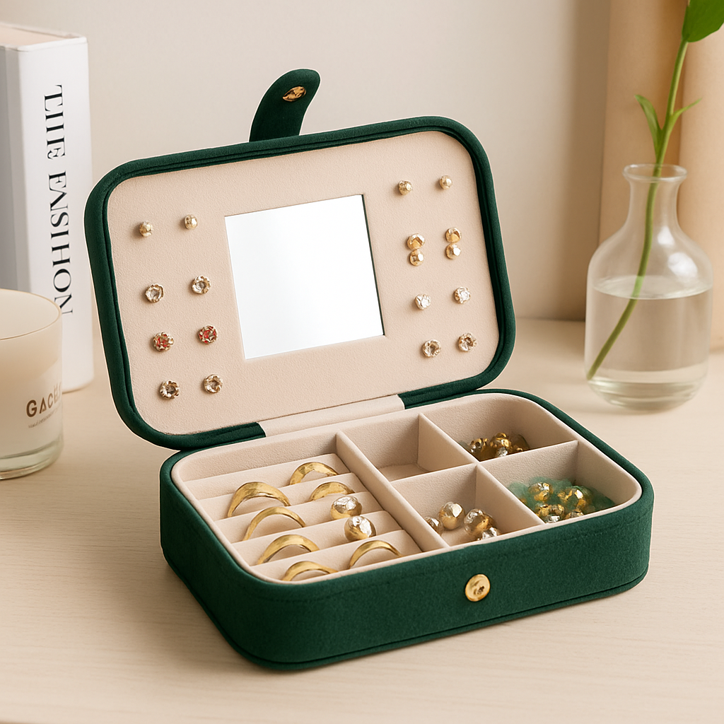 Boite a Bijoux de Voyage avec Miroir