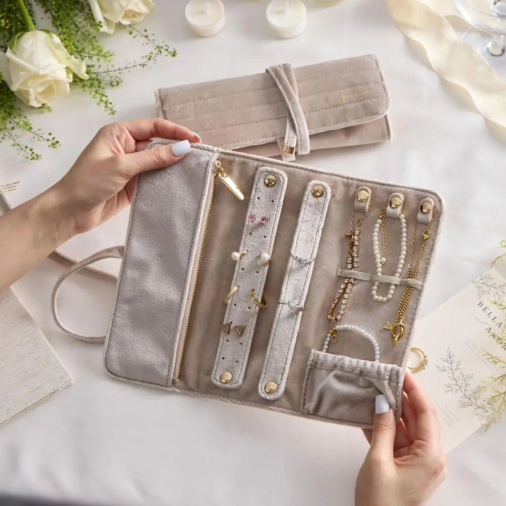 Pochette à Bijoux Voyage Beige