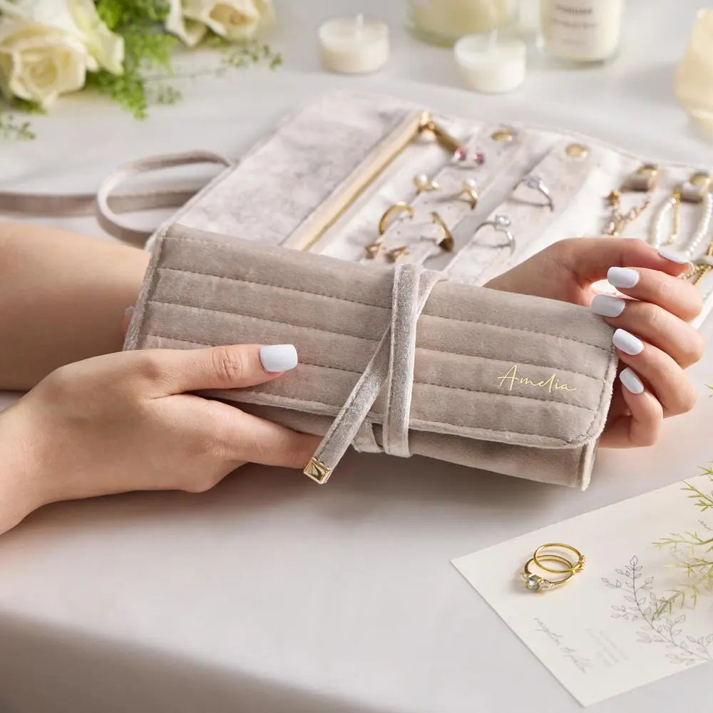 Pochette à Bijoux Voyage Beige