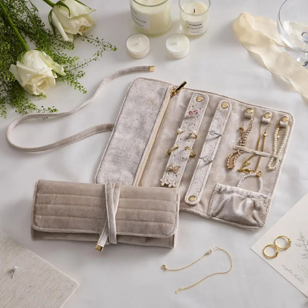 Pochette à Bijoux Voyage Beige