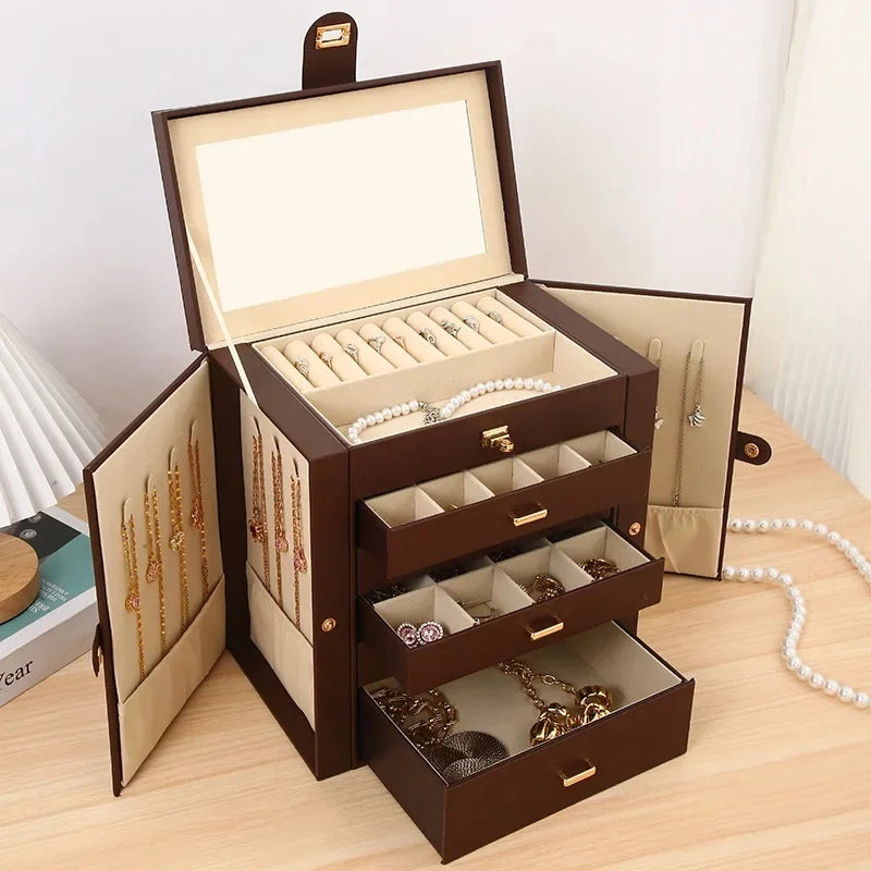 Boîte À Bijoux Avec Miroir 5 Tiroirs