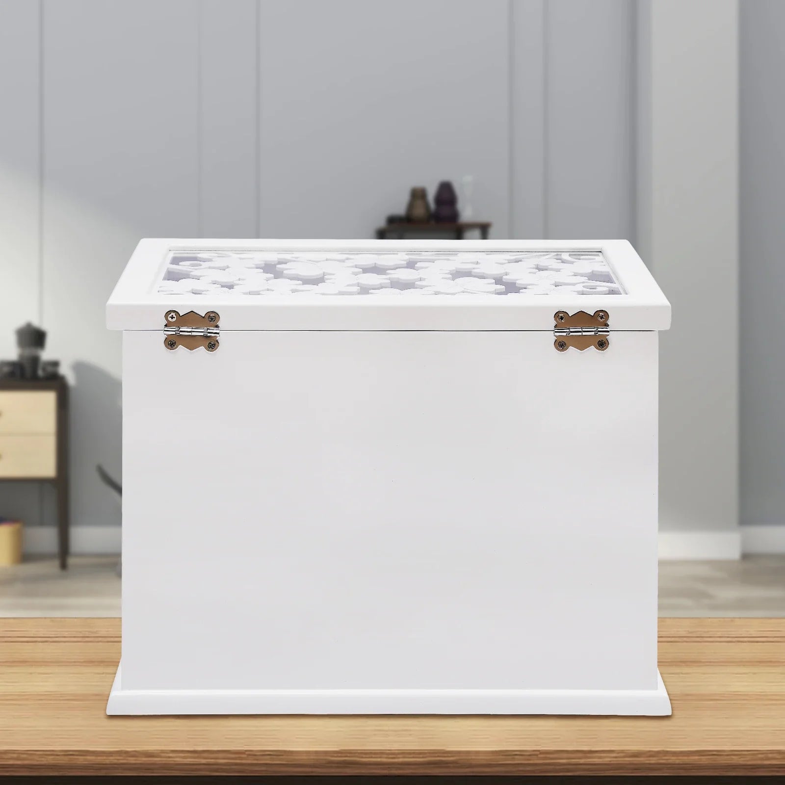 Boite a Bijoux Bois Blanc 5 Tiroirs