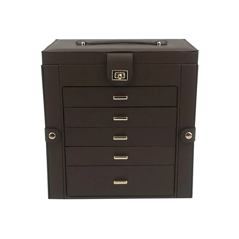 Boite a Bijoux 5 Tiroir Cuir