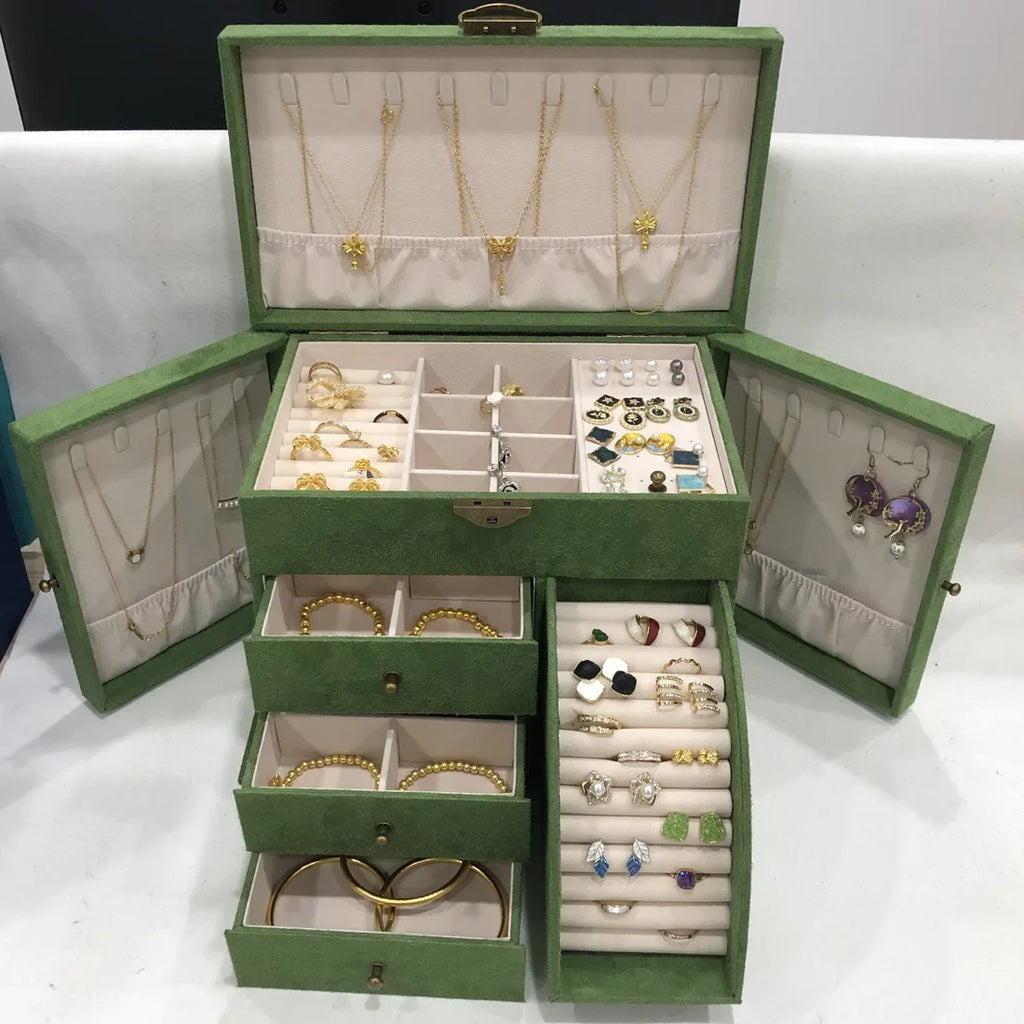 Boîte à Bijoux Grande Capacité avec Tiroirs et Compartiments