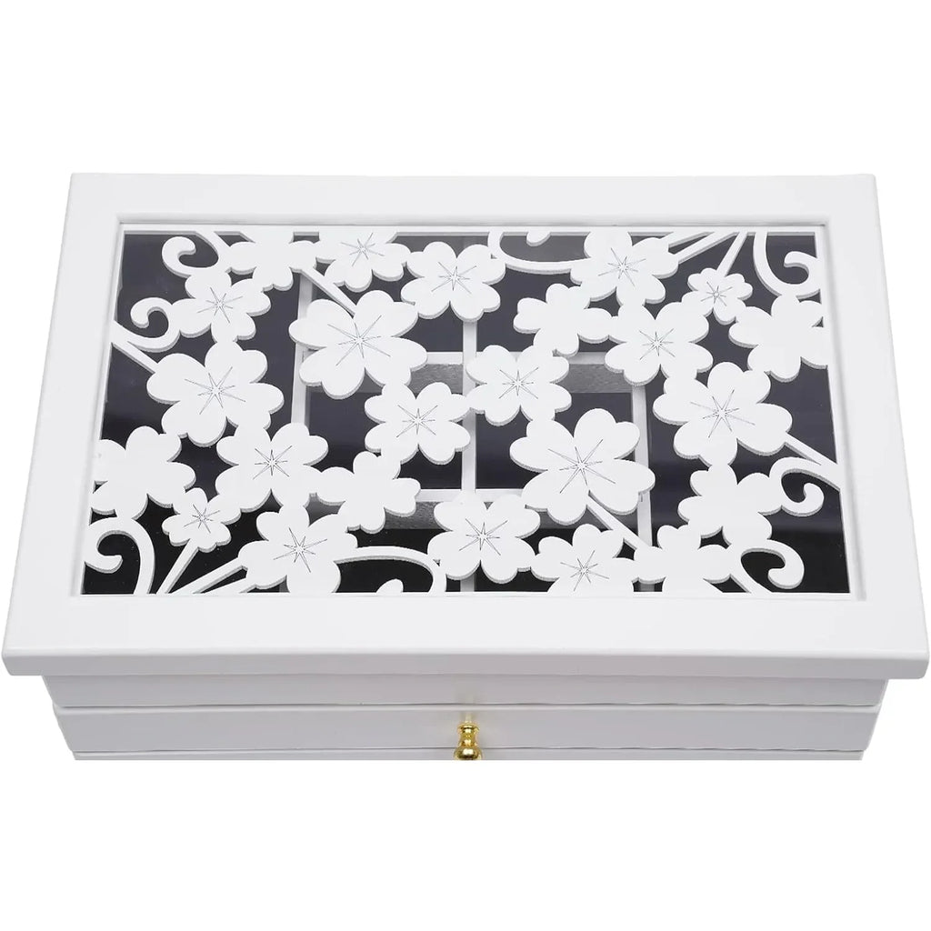 Boite a Bijoux Bois Blanc 5 Tiroirs