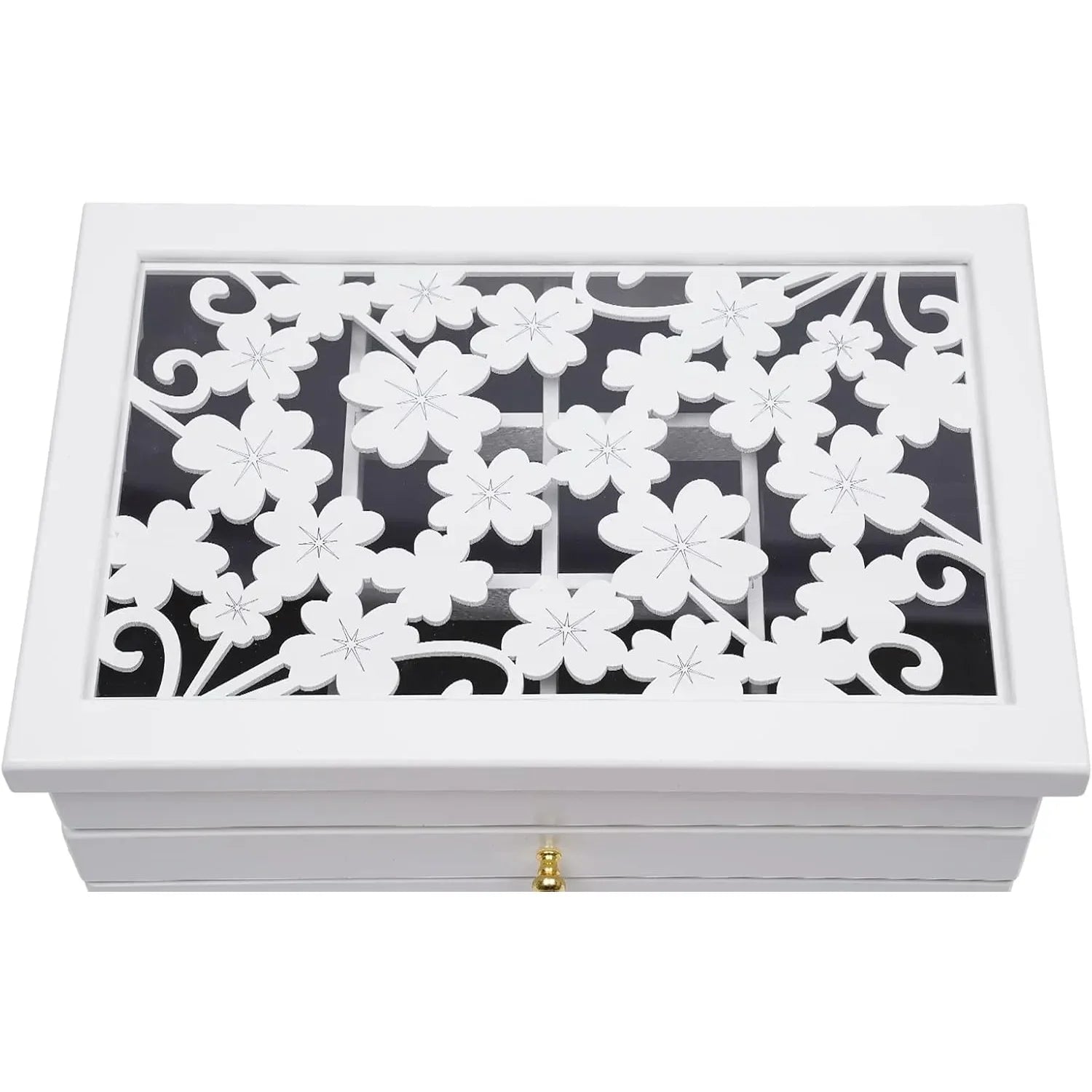 Boite a Bijoux Bois Blanc 5 Tiroirs