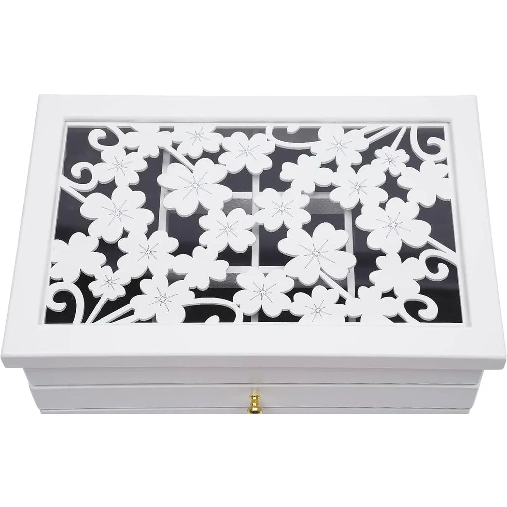 Boite a Bijoux Bois Blanc 5 Compartiments
