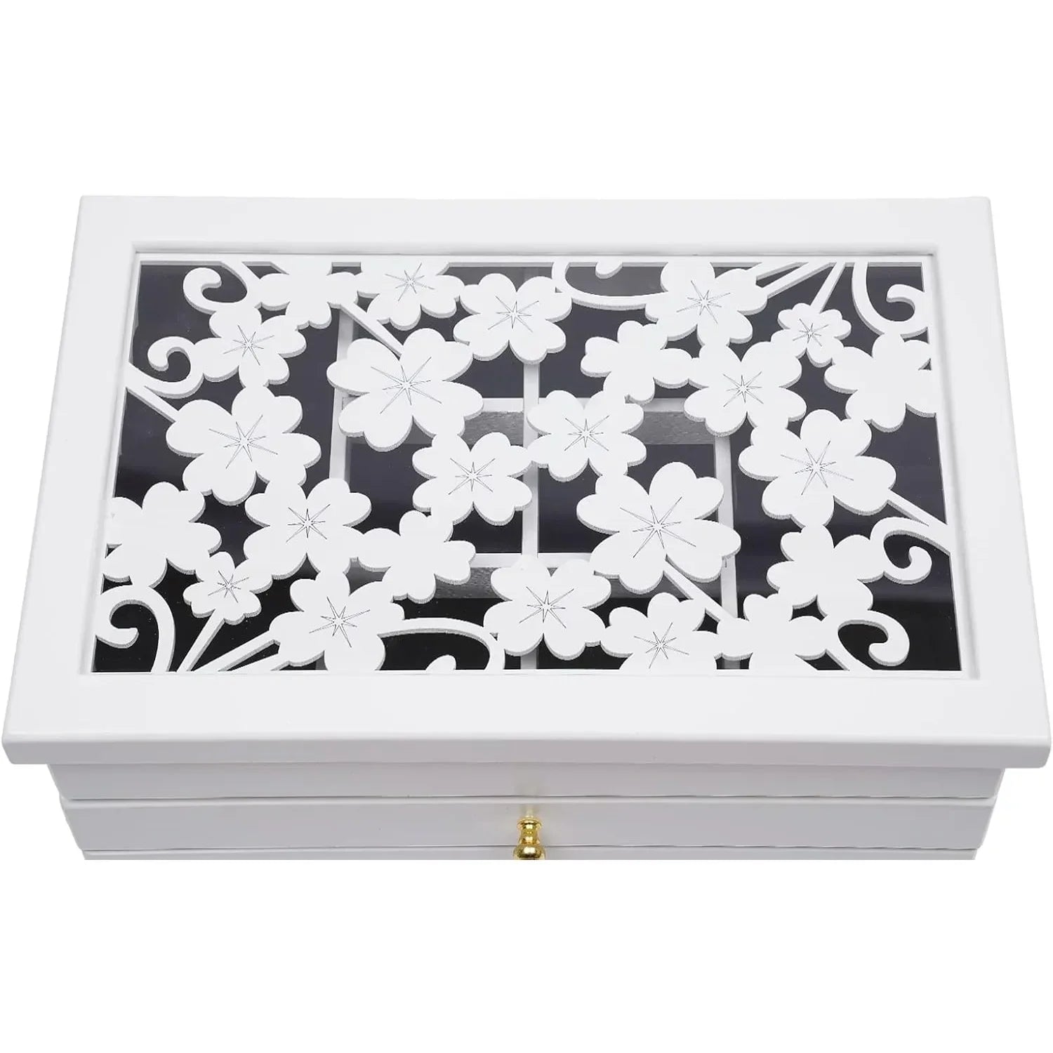 Boite a Bijoux Bois Blanc 5 Compartiments